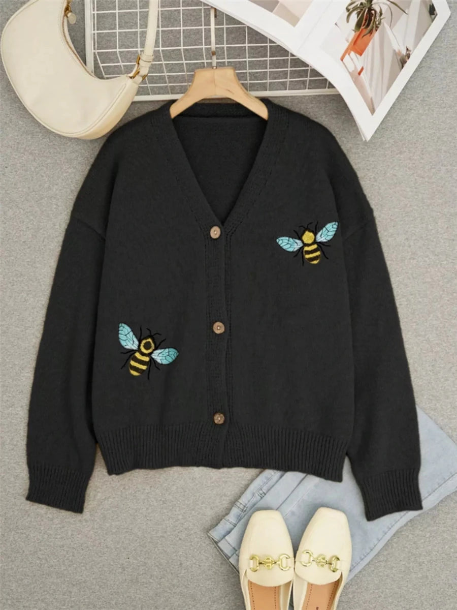 Nightbird Ocre Cardigan - Brick + Boho