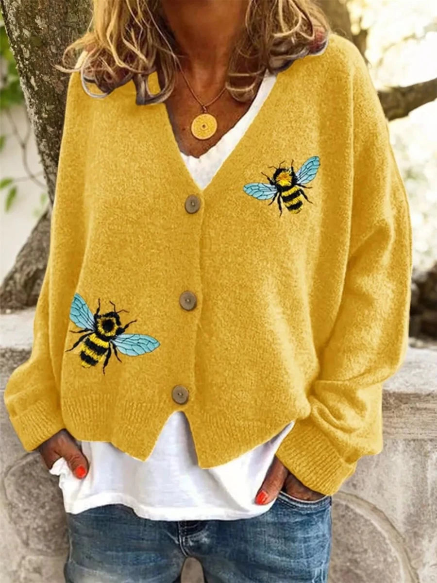 Nightbird Ocre Cardigan - Brick + Boho