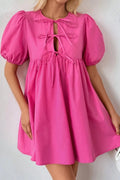 Oasis Puff Tie Front Mini - Brick + Boho