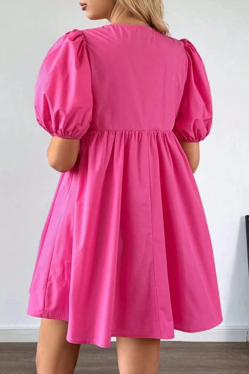Oasis Puff Tie Front Mini - Brick + Boho