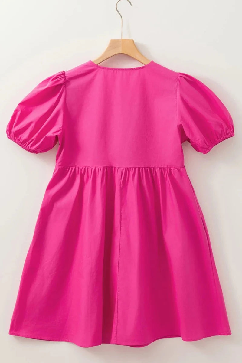 Oasis Puff Tie Front Mini - Brick + Boho