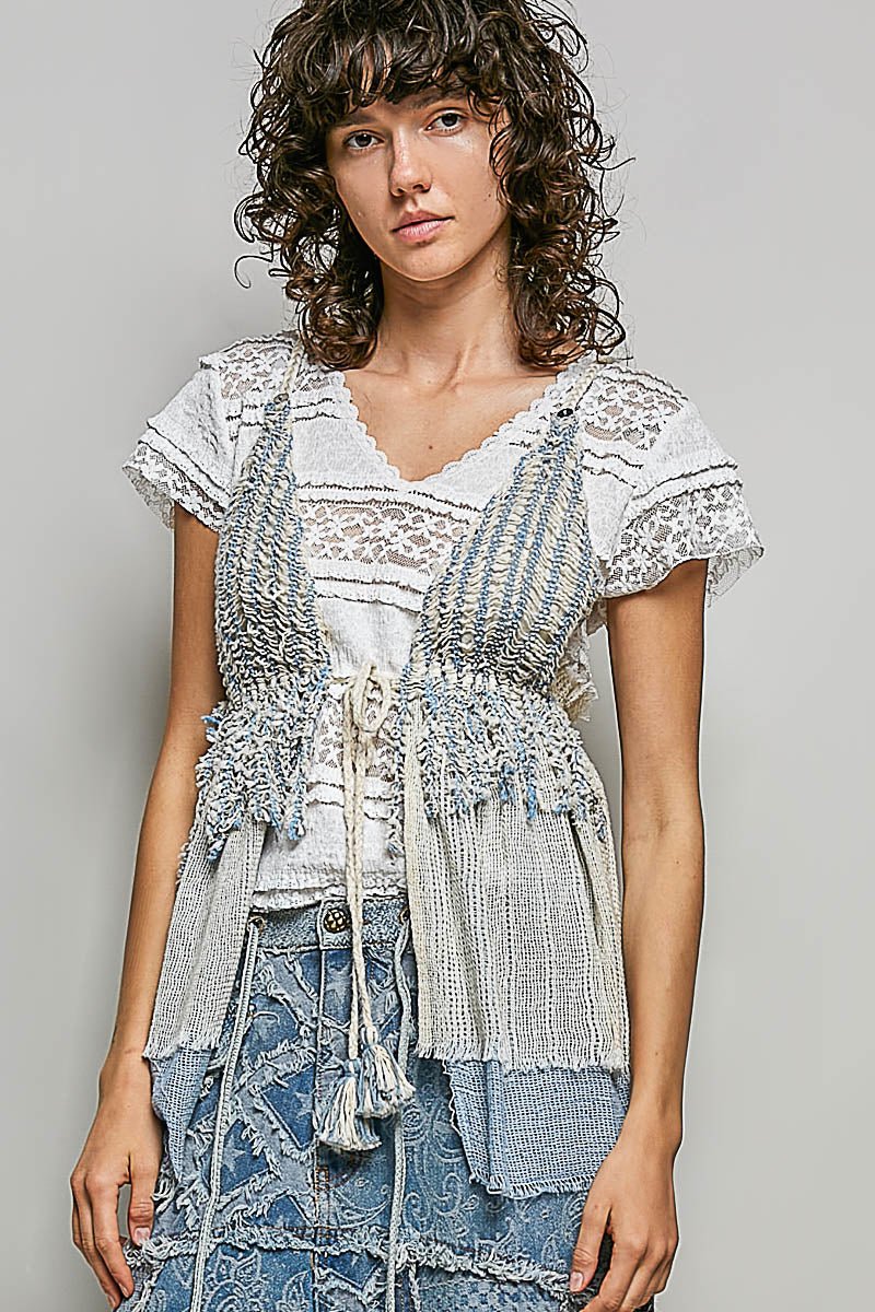Ocean Cross - Back Top - Brick + Boho