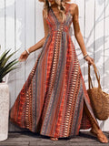 Odyssey Print Smocked Maxi - Brick + Boho