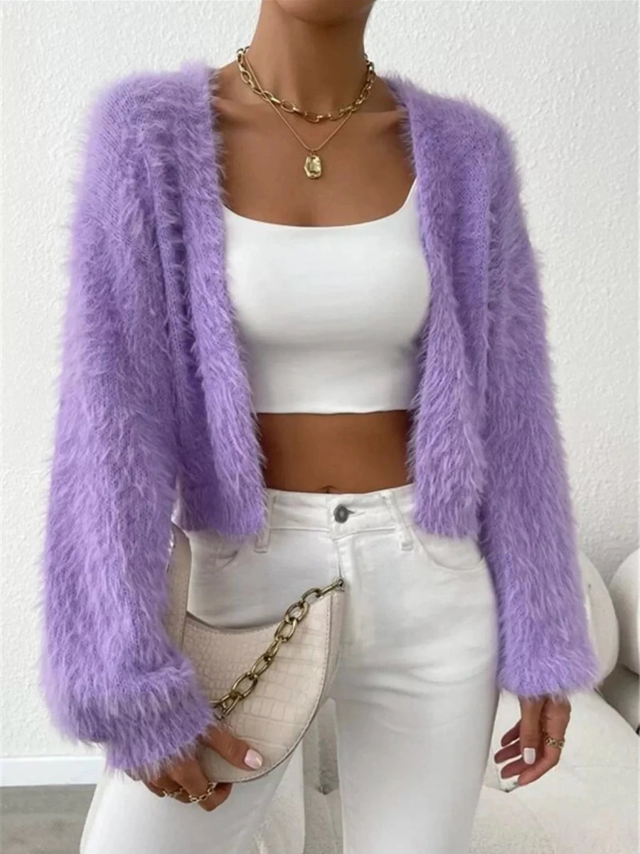Open Front Long Sleeve Cardigan - Brick + Boho