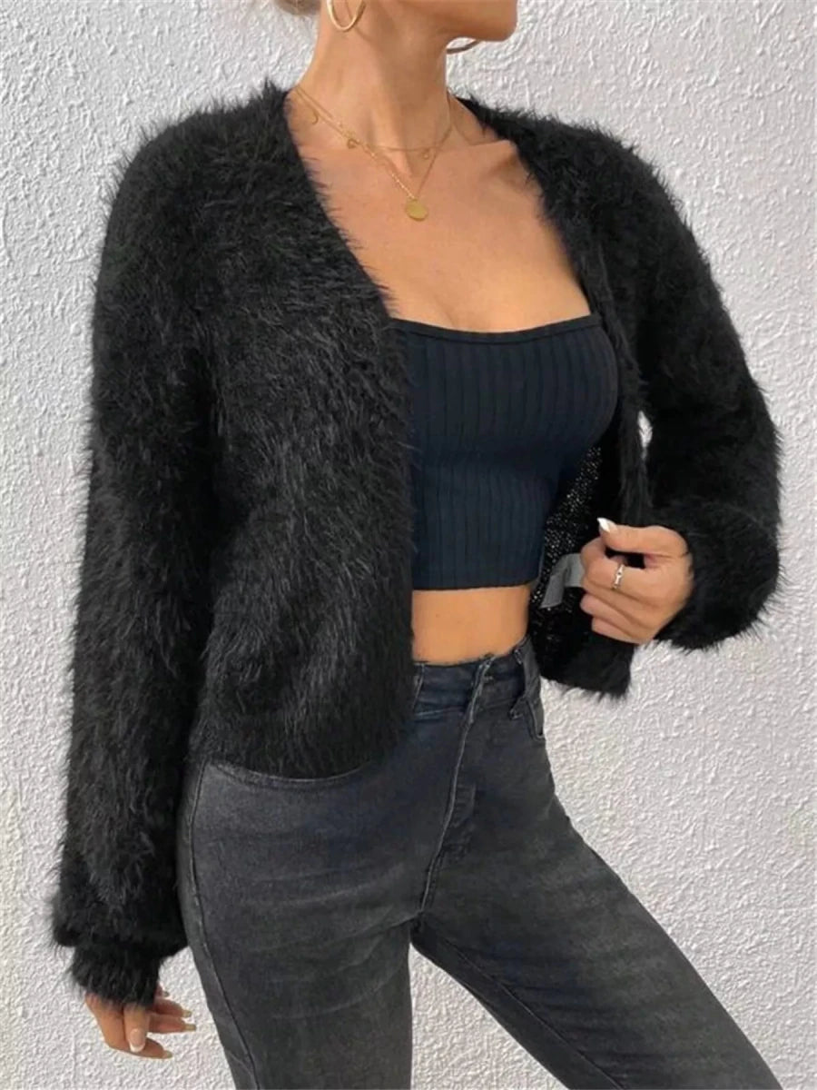 Open Front Long Sleeve Cardigan - Brick + Boho