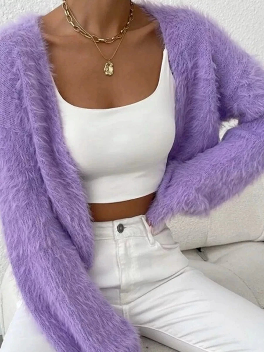 Open Front Long Sleeve Cardigan - Brick + Boho