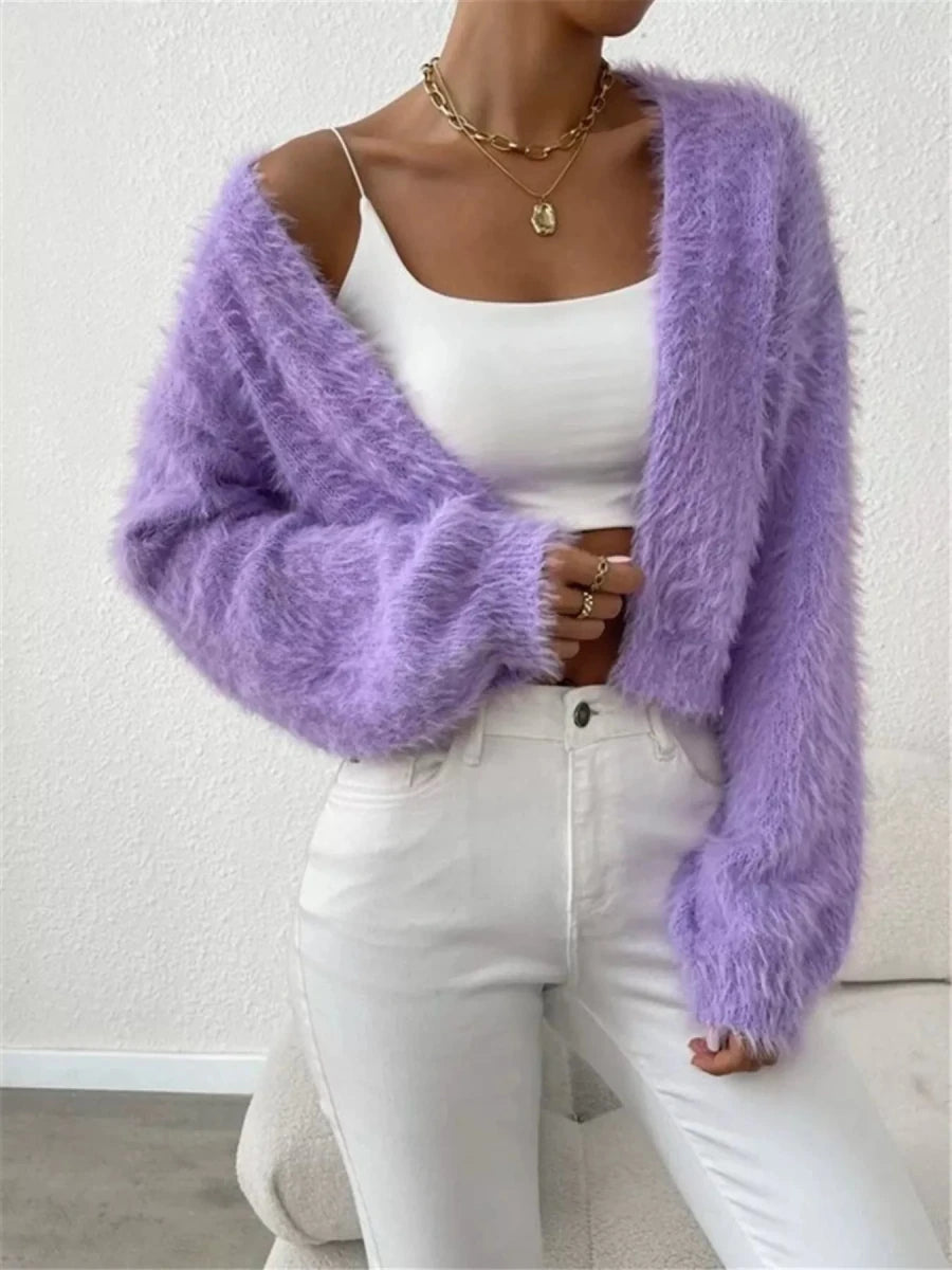 Open Front Long Sleeve Cardigan - Brick + Boho