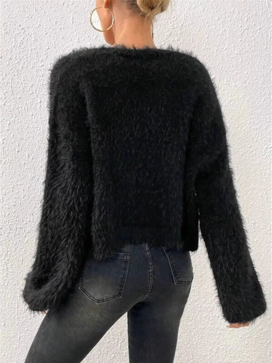 Open Front Long Sleeve Cardigan - Brick + Boho