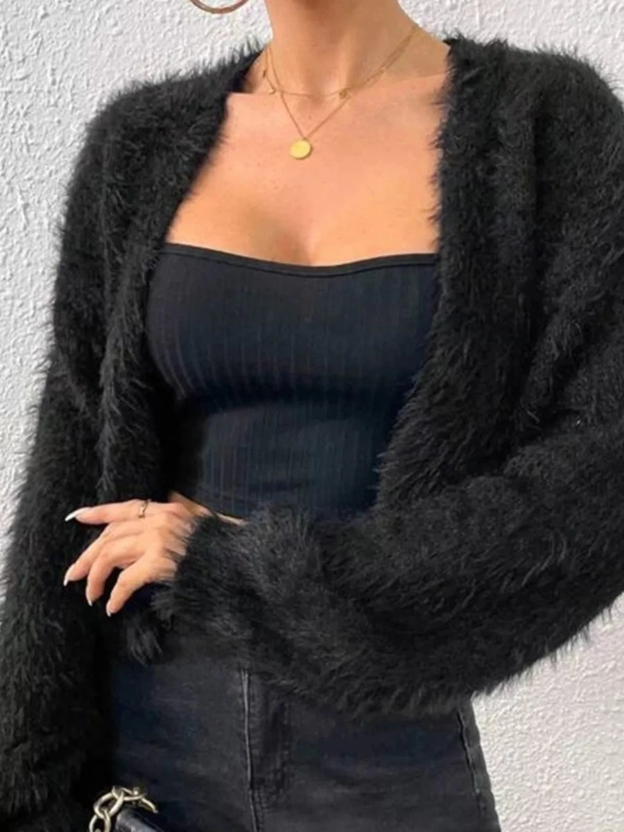 Open Front Long Sleeve Cardigan - Brick + Boho
