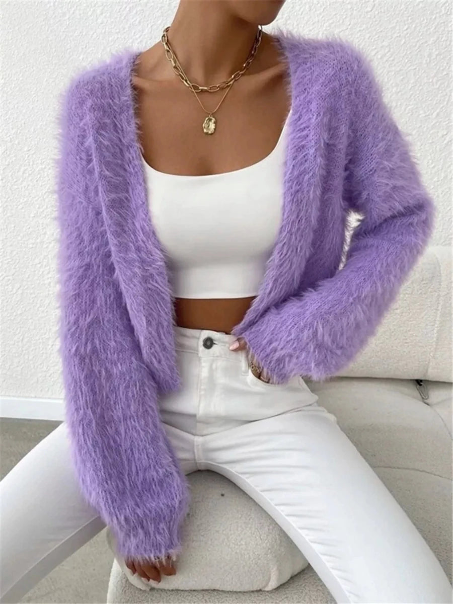 Open Front Long Sleeve Cardigan - Brick + Boho