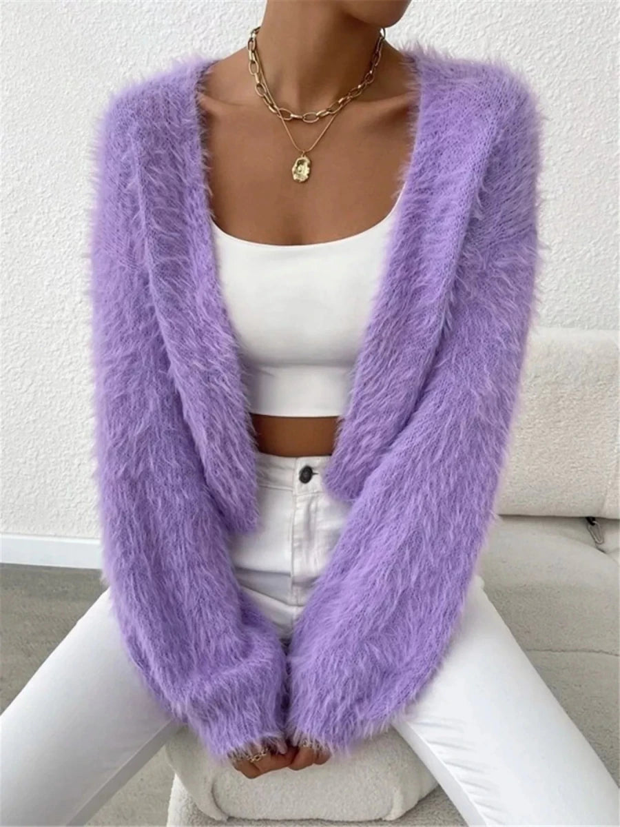 Open Front Long Sleeve Cardigan - Brick + Boho