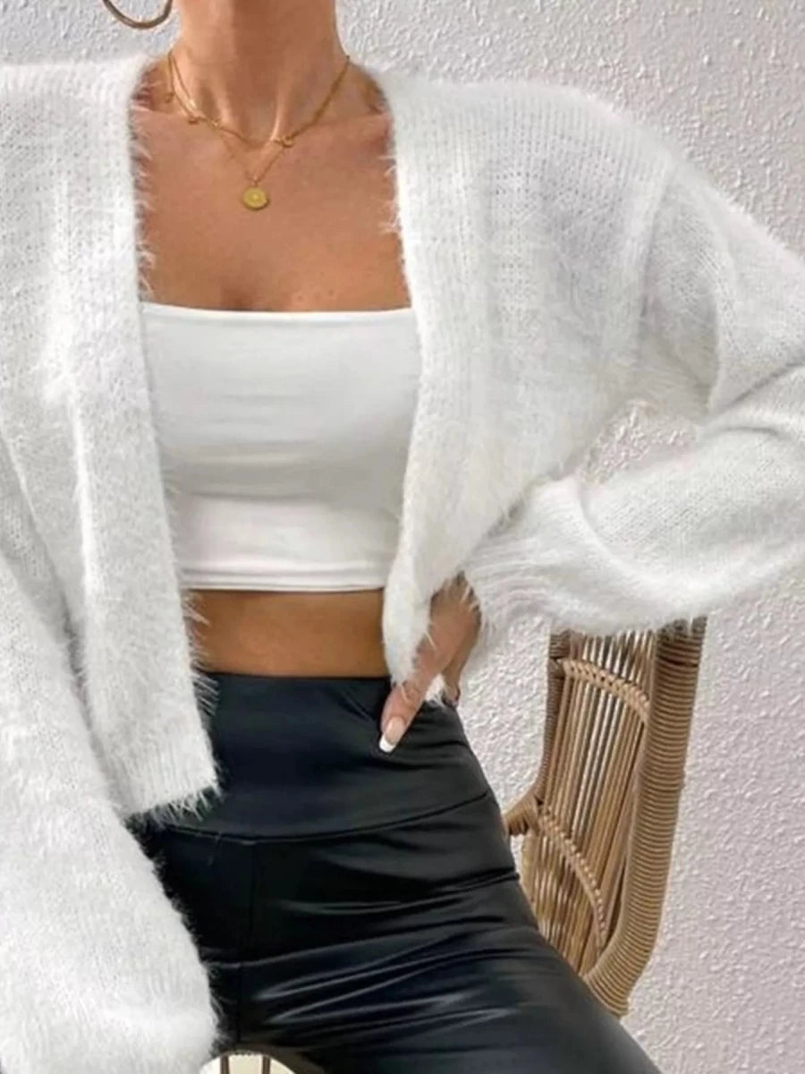 Open Front Long Sleeve Cardigan - Brick + Boho
