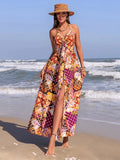 Painted Sands Halter Maxi - Brick + Boho
