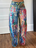 Painted Wide Leg Jeans - Brick + Boho