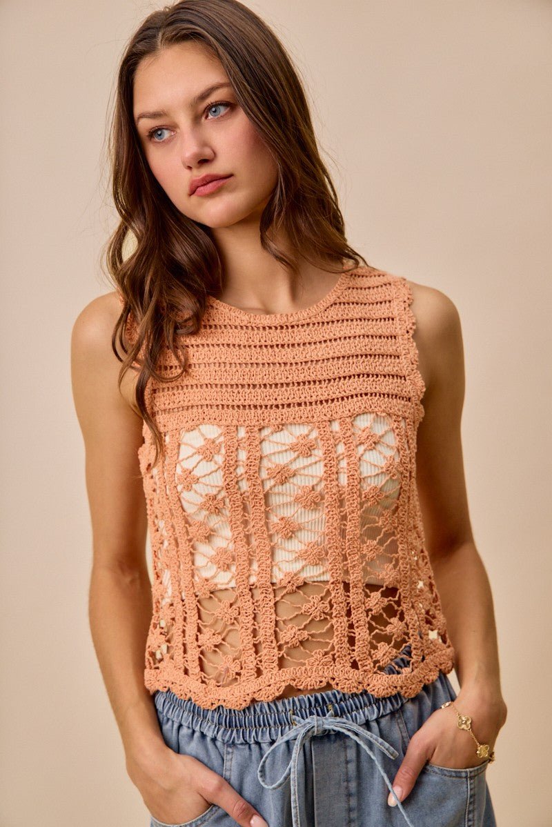 Peach Artisan Bloom Tunic - Brick + Boho