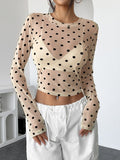 Playful Polka Dot Mesh - Brick + Boho