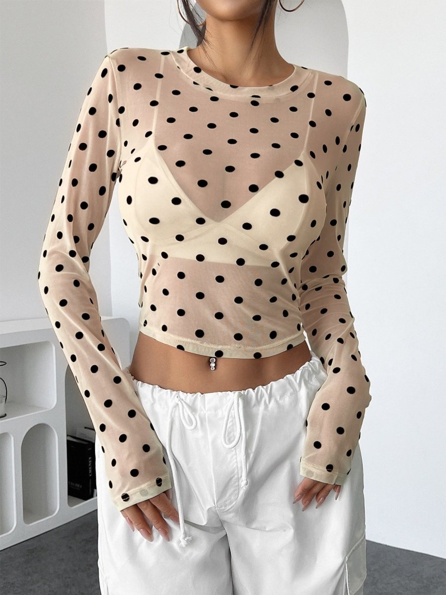 Playful Polka Dot Mesh - Brick + Boho