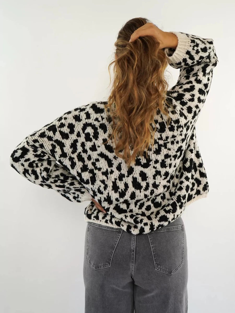 Pointelle Leopard Tie Top - Brick + Boho
