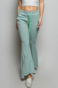 POL Drawstring Textured Ribbed Knit Pants - Brick + Boho