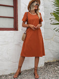 Polished Pocket Knee Length Dress - Brick + Boho