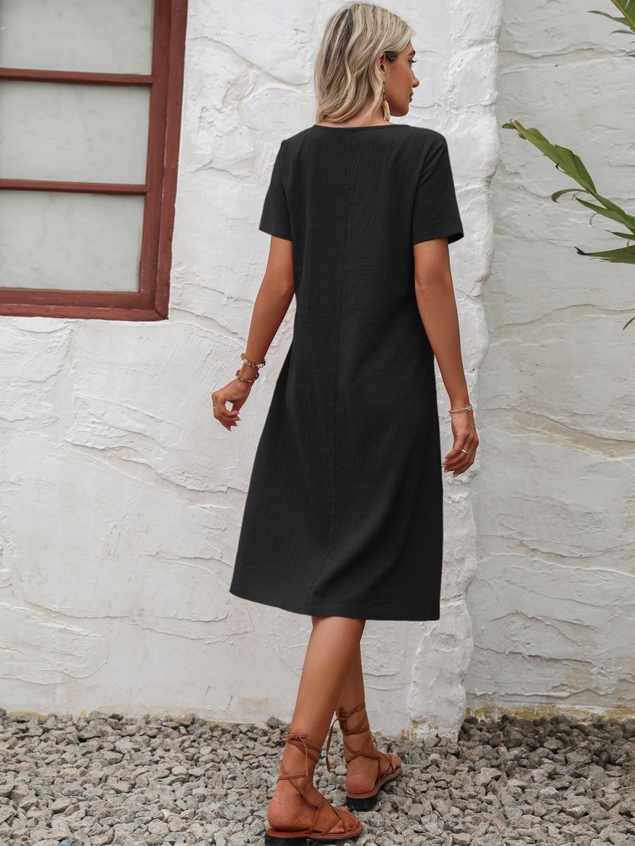 Polished Pocket Knee Length Dress - Brick + Boho
