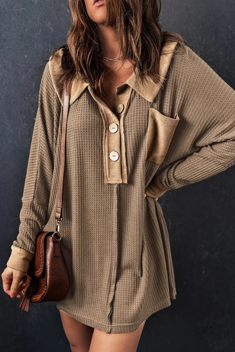 Primal Button Knit Mini - Brick + Boho