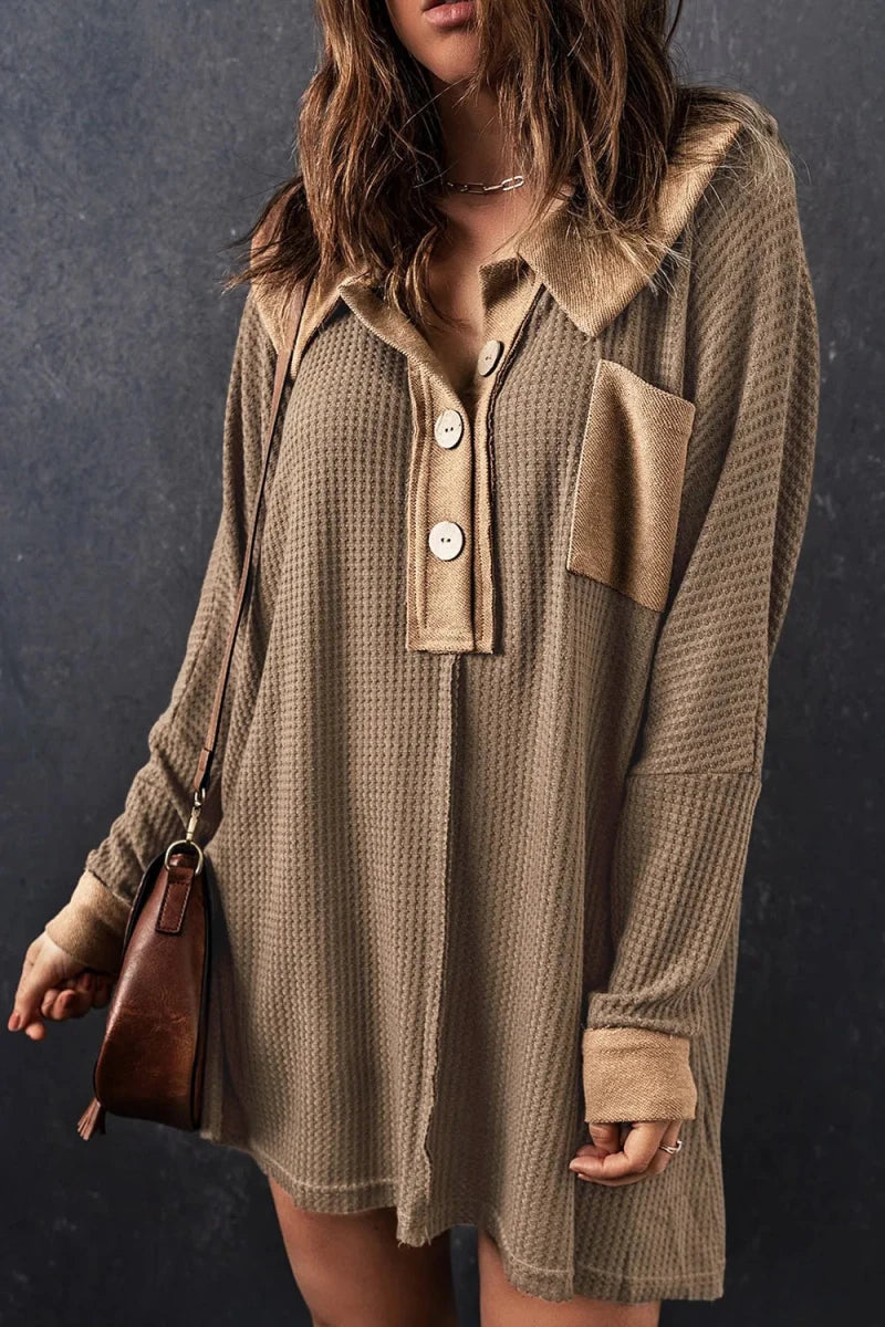 Primal Button Knit Mini - Brick + Boho