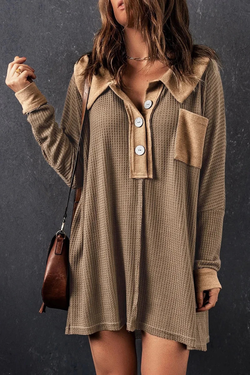 Primal Button Knit Mini - Brick + Boho