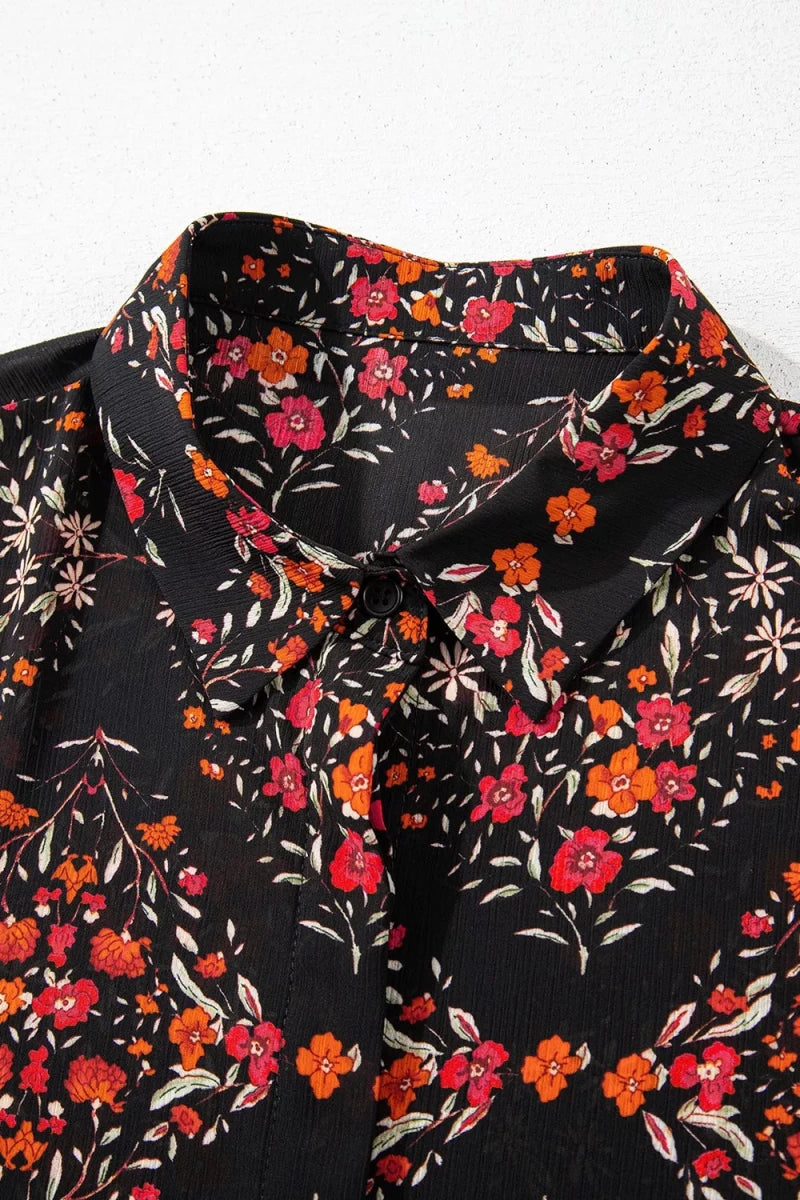 Profile Button Blouse - Brick + Boho
