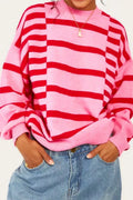Raffia Striped Horizon Sweater - Brick + Boho