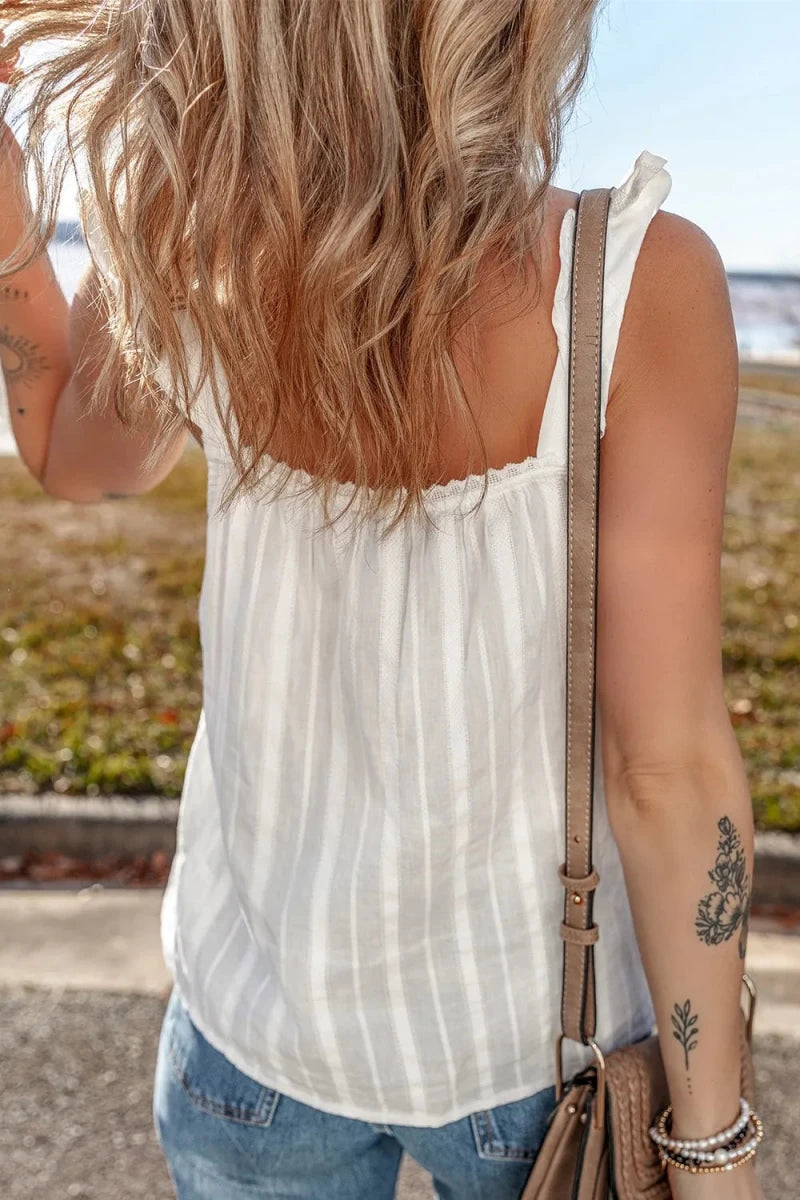 Raw - Edge Ribbed Tank - Brick + Boho