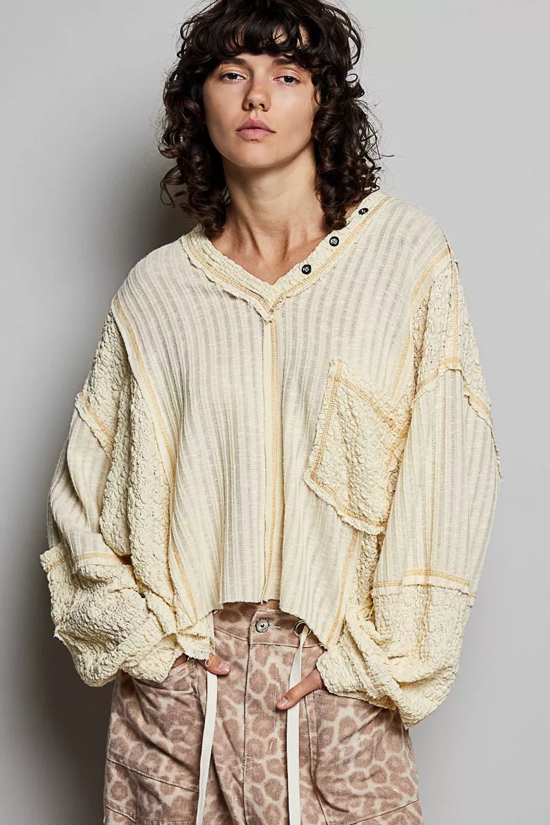 Rebel Rebel Stitched Blouse - Brick + Boho