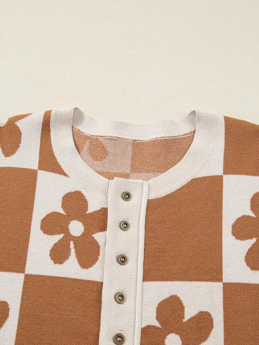 Retro Dreams Henley - Brick + Boho