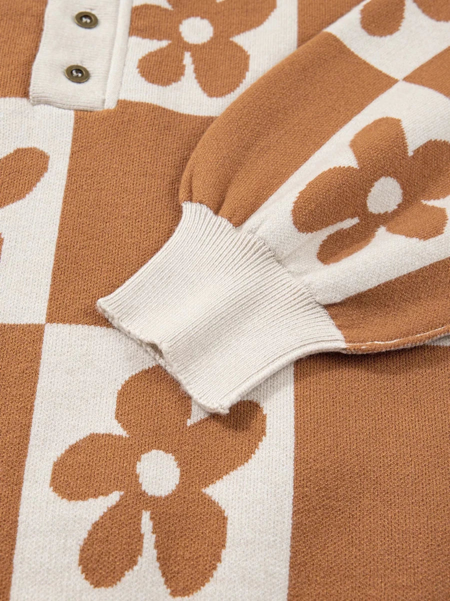 Retro Dreams Henley - Brick + Boho