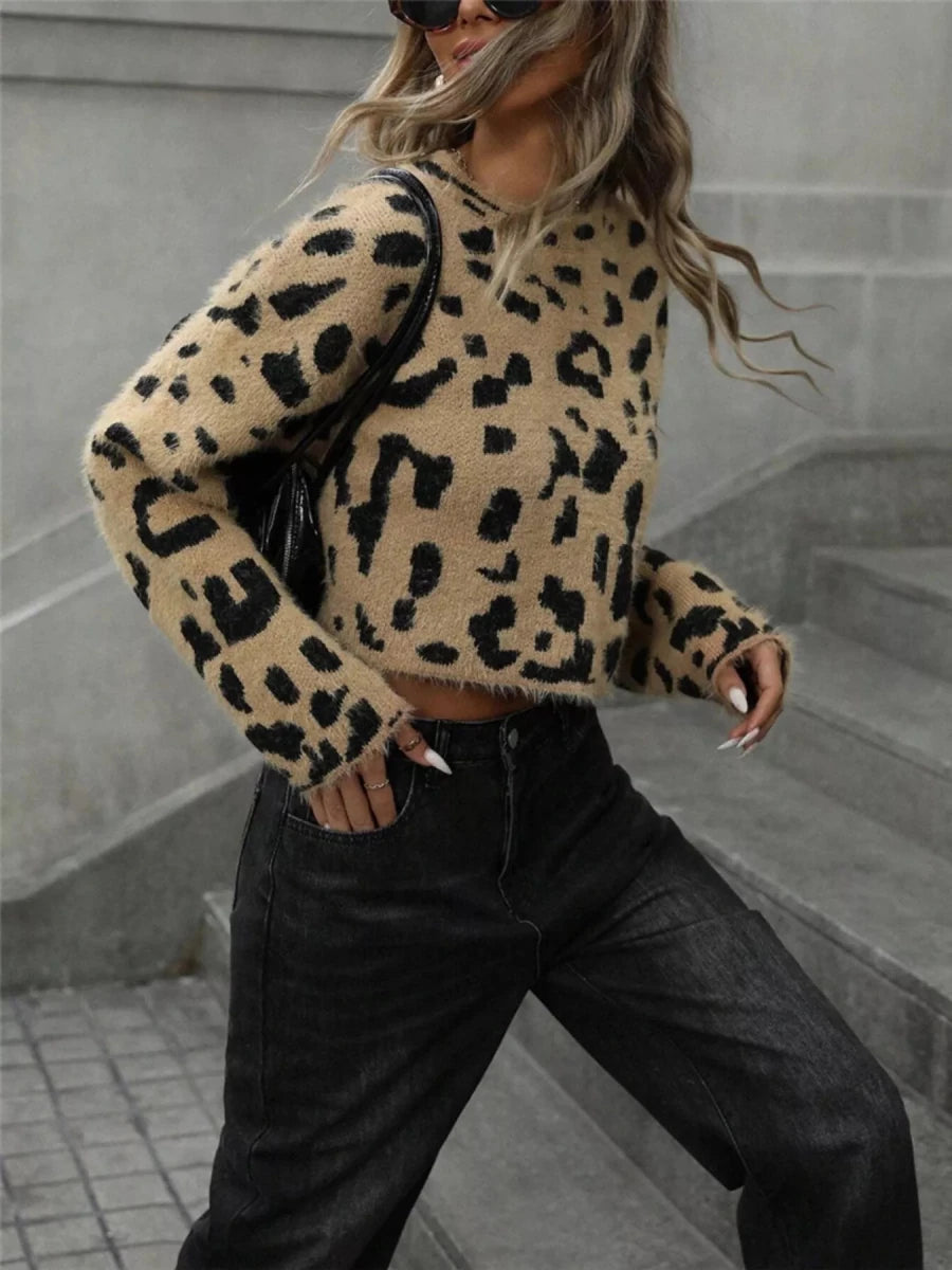 Rhiannon Leopard Knit - Brick + Boho