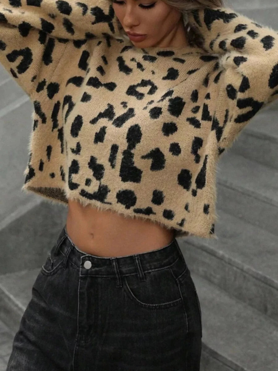 Rhiannon Leopard Knit - Brick + Boho