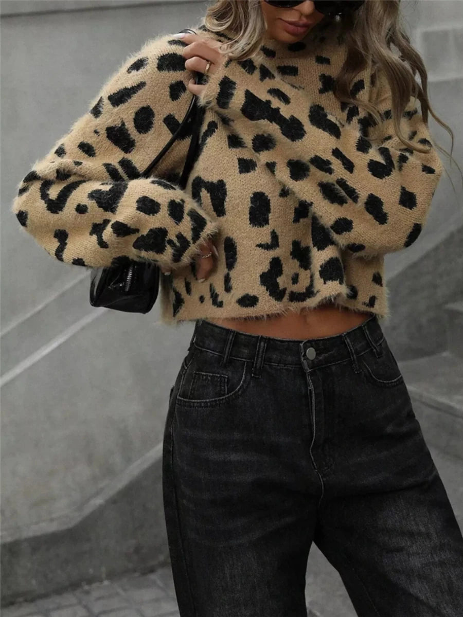 Rhiannon Leopard Knit - Brick + Boho
