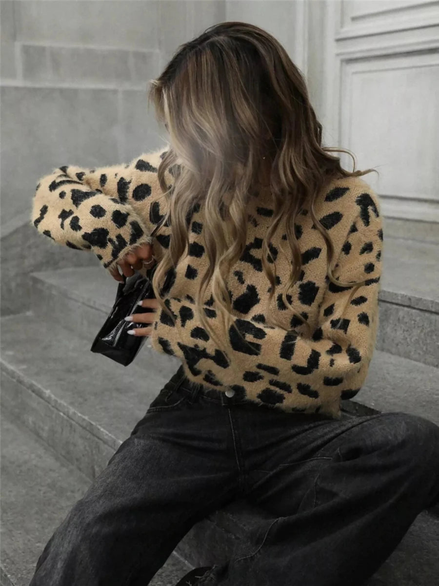 Rhiannon Leopard Knit - Brick + Boho