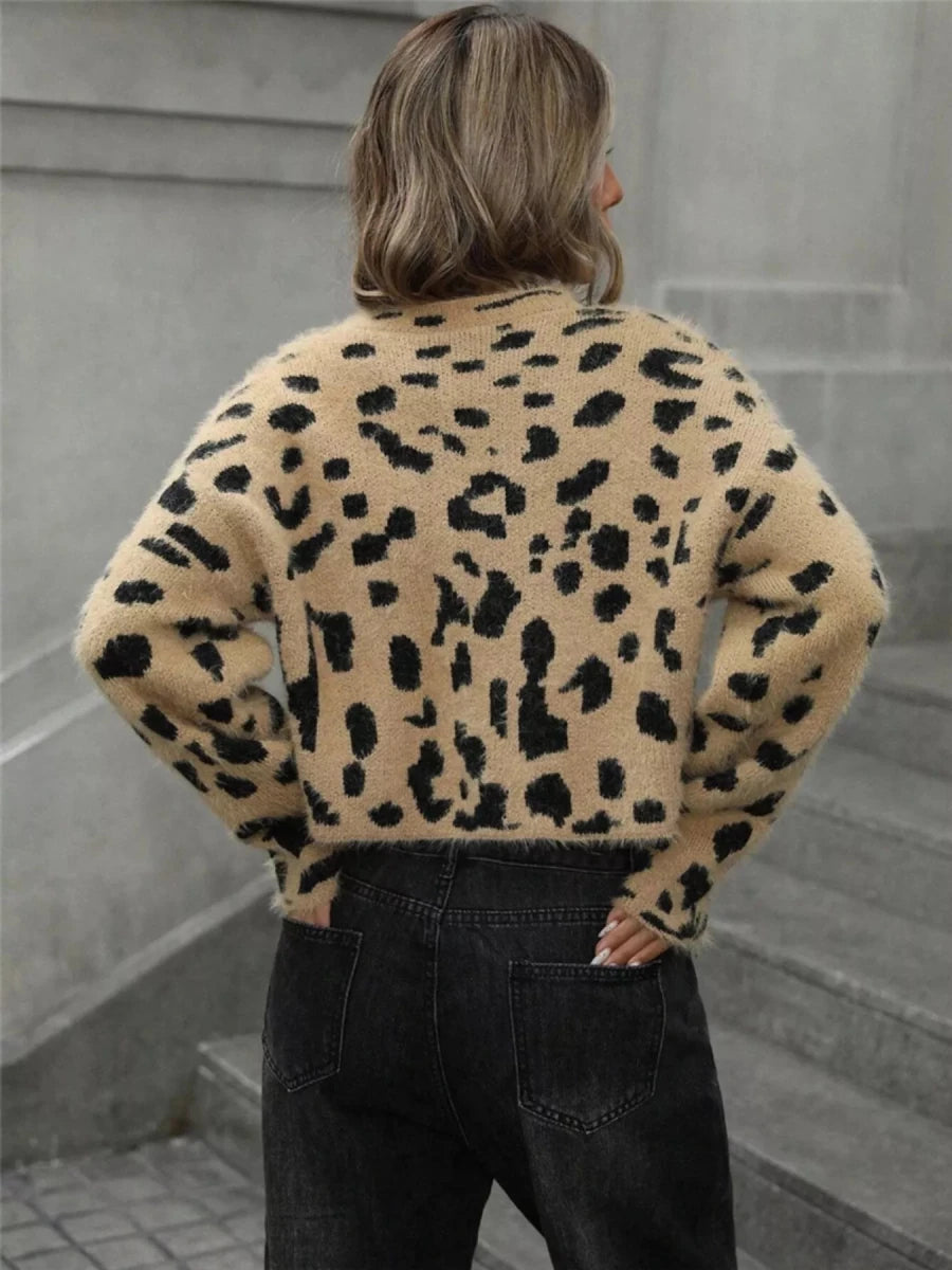 Rhiannon Leopard Knit - Brick + Boho