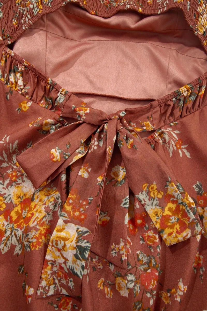 Ridge Tiered Dress - Brick + Boho