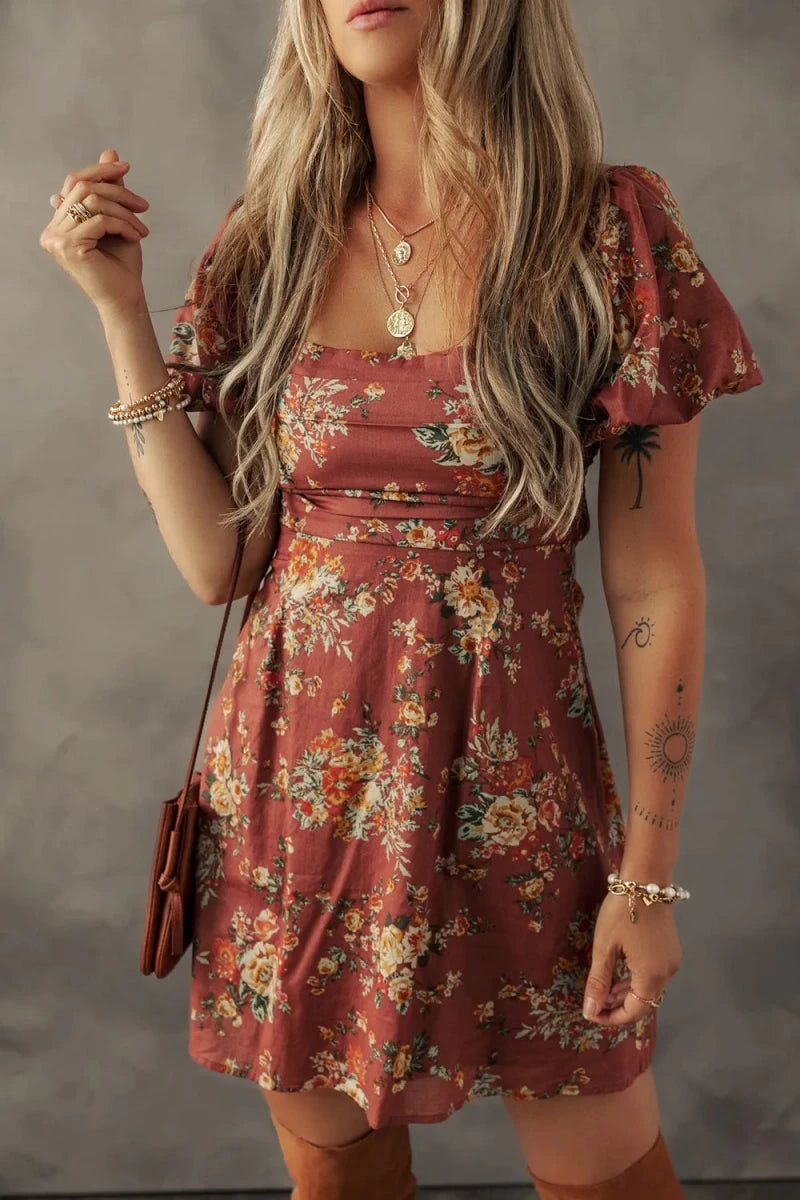 Ridge Tiered Dress - Brick + Boho