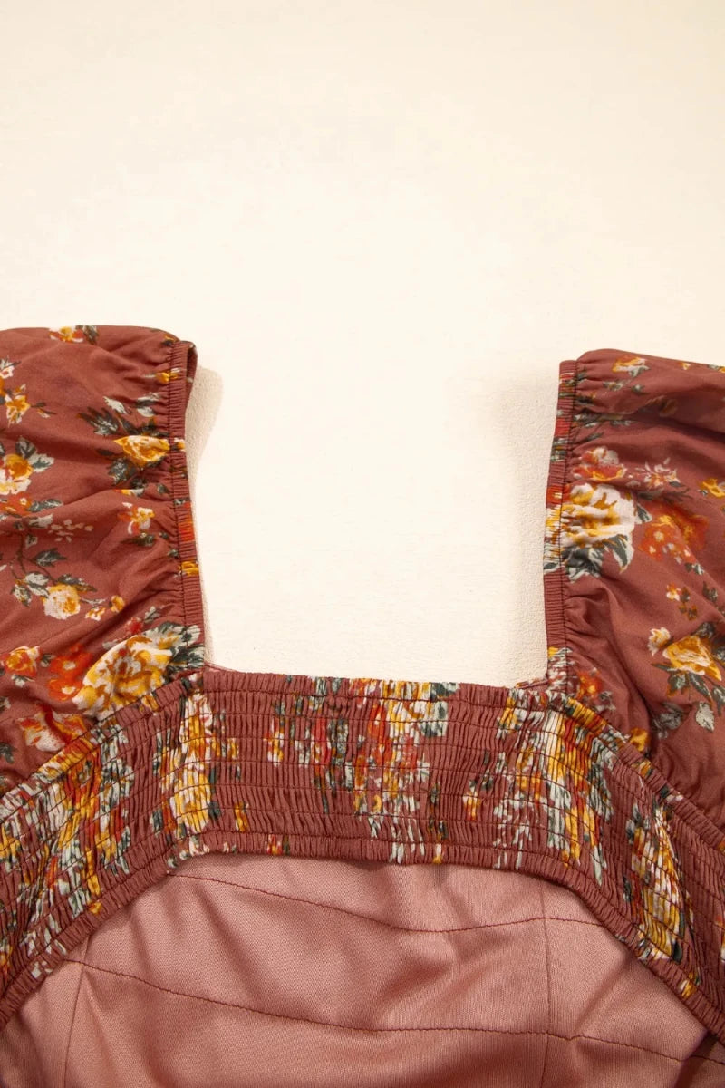 Ridge Tiered Dress - Brick + Boho