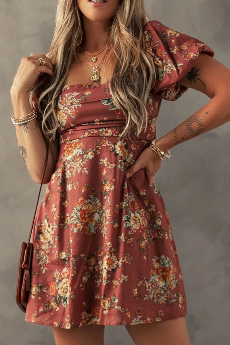 Ridge Tiered Dress - Brick + Boho