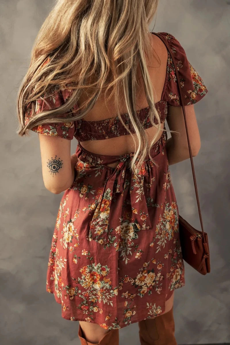 Ridge Tiered Dress - Brick + Boho