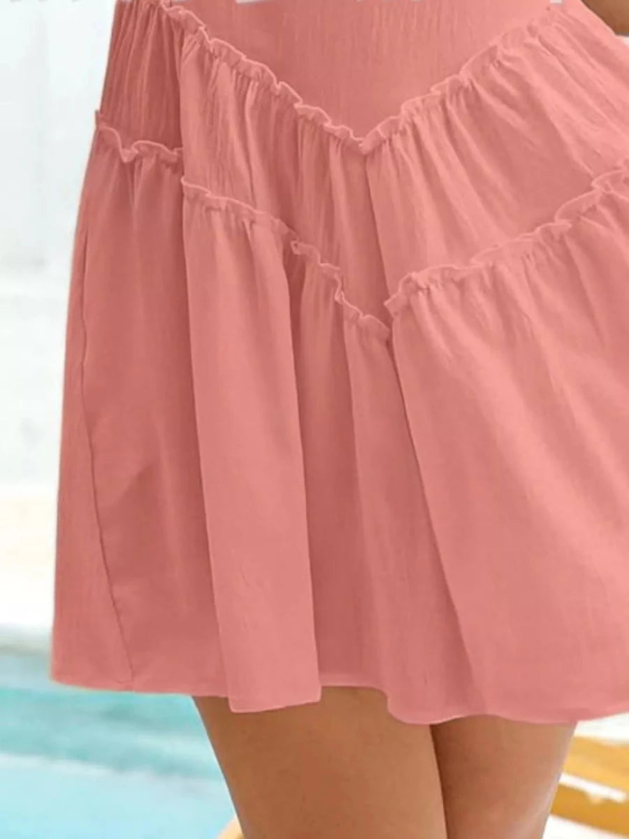 Round Neck Sleeveless Mini Dress - Brick + Boho