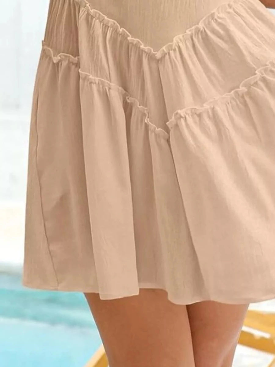 Round Neck Sleeveless Mini Dress - Brick + Boho
