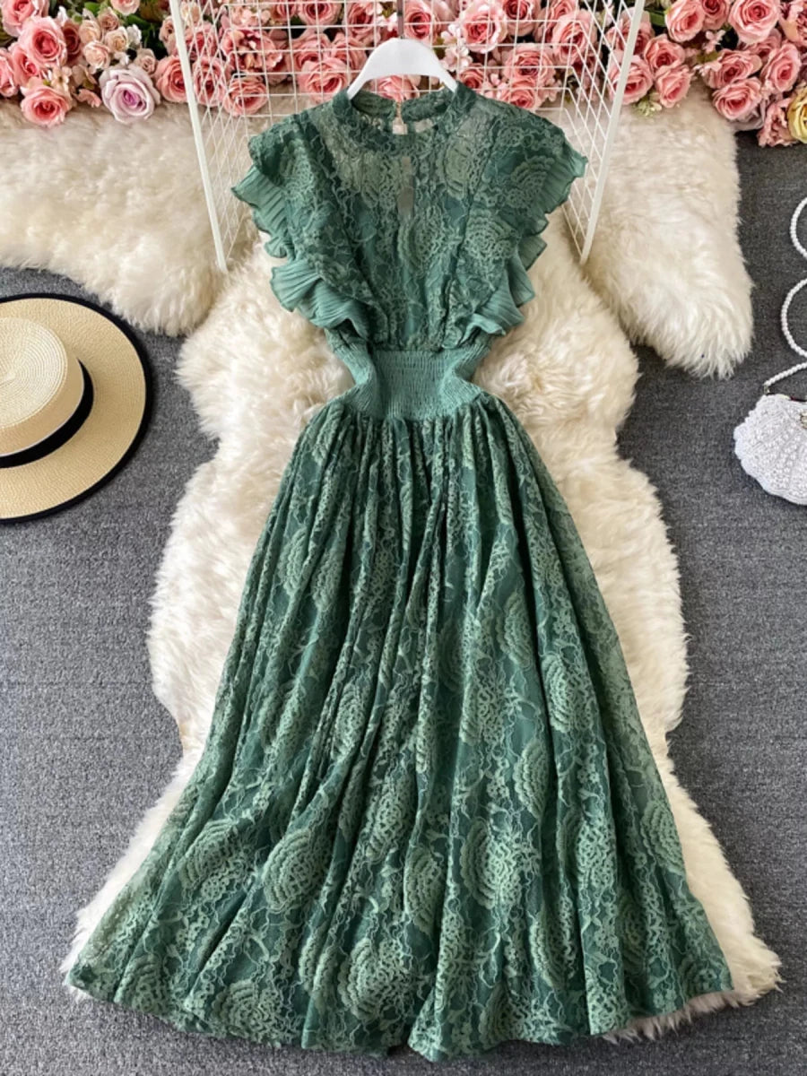 Ruffled Reverie Maxi Dress - Brick + Boho