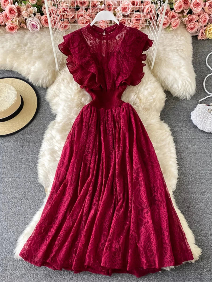 Ruffled Reverie Maxi Dress - Brick + Boho