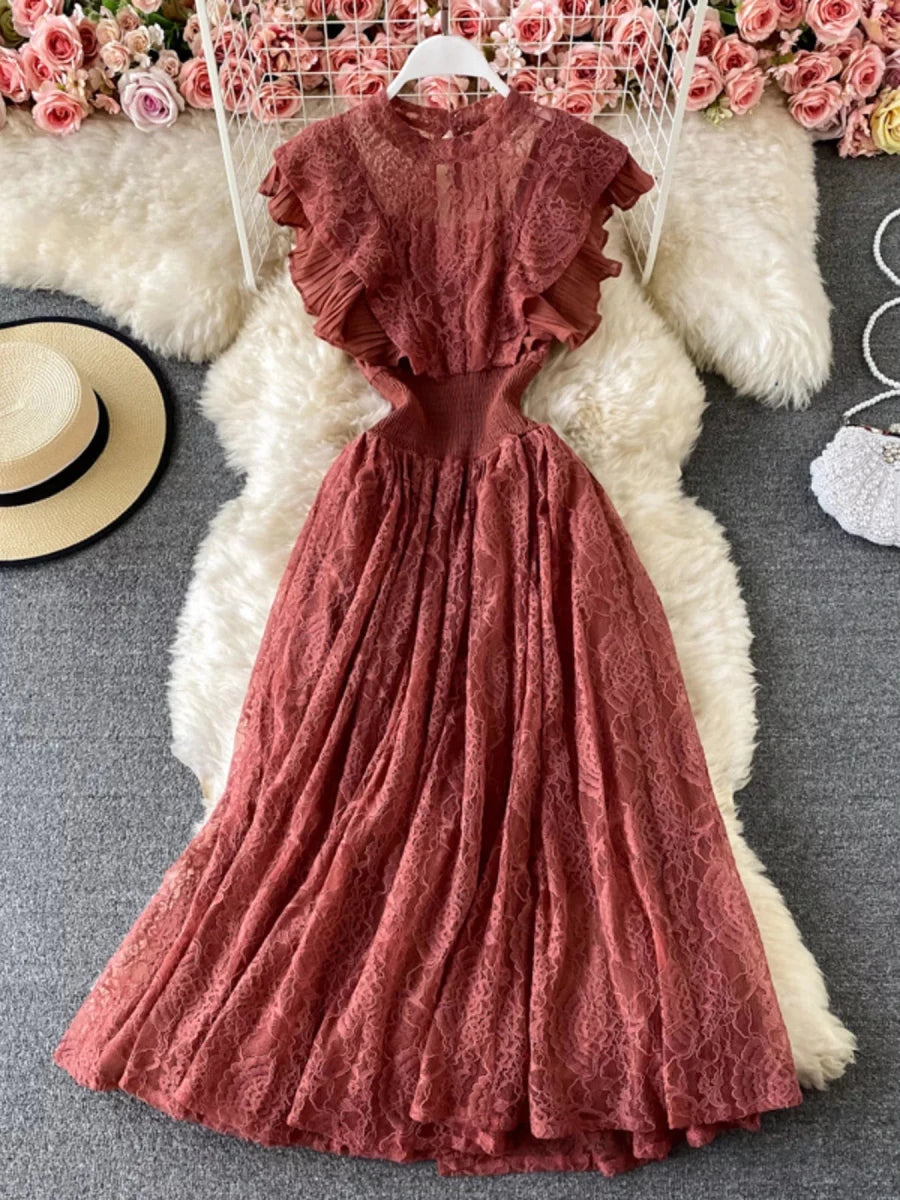 Ruffled Reverie Maxi Dress - Brick + Boho