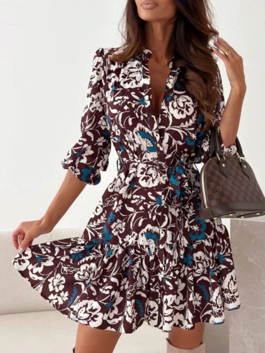 Saharan Cinch Mini Dress - Brick + Boho